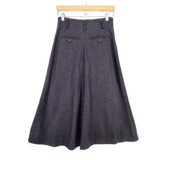 Vintage Ralph Lauren Wool Cashmere Blend Gray High Waist Flannel Midi Skirt SZ 6 - Picture 2 of 11